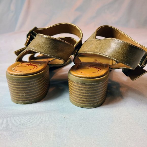 Rampage Jabari Women's Size 7.5 Faux Leather Open Toe Pumps Heels Sandals Shoes - Picture 6 of 12